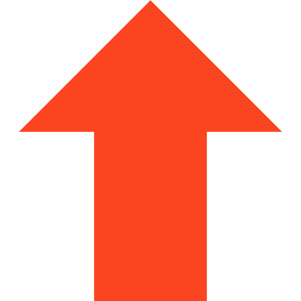 A large red arrow shown pointing in an upwards direction.